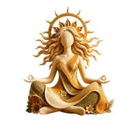 Home Decor Sculpture Faceless Female Statue | for Tabletop Shelf Mantel Nightstand Warm Earth Tone Accent Yoga Inspired Present