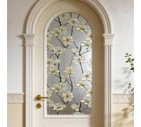 Home Decor Stained Glass Window Film Privacy Non Adhesive PVC Frosted Glass Film Light Softening Uv Blocking Waterproof Reusable Glass Privacy Sticker For Kitchen Bathroom Office(29x100cm)