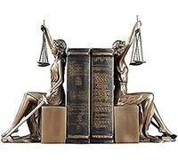 Home Decor Statue Art Ornament Desktop Sculpture Bookend Book Stand,Bookend Sculpture,Lady Scales of Justice Statue, Figurine Bronze Finish Desktop Display