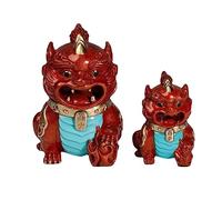 Home Decor Statues Desktop Statue Bronze Sculpture Bi Xi Rui Animal Ornaments Home Bookcase Desktop Decorative Ornaments Desktop Figurines (Red L6*W9*H8.5(CM))