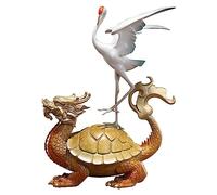 Home Decor Statues Home Brass Statue Living Room Entrance Decoration Crane Yannian Dragon Study Home Decoration Handmade Art Statue Desktop Figurines (A)