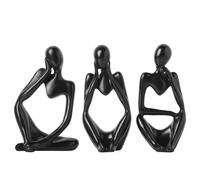 Home Decor Thinker Statue Ornaments Gold Decor Abstract Art Sculpture, Golden Resin Collectible Figurines For Home Living Room Bathroom Decorative Home Accessories (A-Black 3 Set)