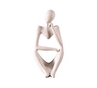 Home Decor Thinker Statue Ornaments Gold Decor Abstract Art Sculpture, Golden Resin Collectible Figurines For Home Living Room Bathroom Decorative Home Accessories (A-Sandstone-Right)