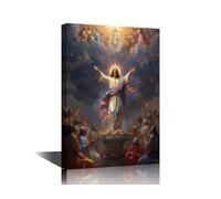 Home Decor Wall Jesus Christ Pictures Posters for Room Aesthetic Christian Religious Belief Bedroom Wall Decor Modern Artwork Posters and Prints Stretched and Framed Ready to Hang (12"Wx18"H)
