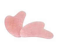 home decoration 1/5/10PC Natural Rose Quartz Crystal Jade Stone Women Facial Body Guasha Massager Thumb Shape Face Gua Sha Board Tools Gift(Color:10pcs)