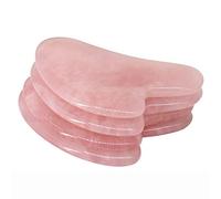 home decoration 1/5/10PC Natural Rose Quartz Crystal Jade Stone Women Facial Body Guasha Massager Thumb Shape Face Gua Sha Board Tools Gift(Color:5pcs)