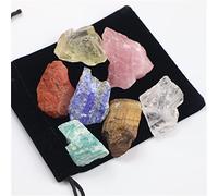 home decoration 1 Set Natural Crystal Stone Seven Black Cloth Bag Large Grain Unpolished Collection Gift Decoration
