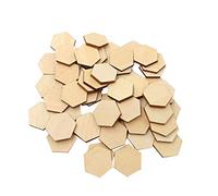 Home Decoration 100Pcs 20MM Unfinished Wood Hexagon Pieces Natural Blank Wood Hexagon Slice Slabs Cutouts for Wedding Coasters Painting Staining DIY Craft Decoration Christmas Decor