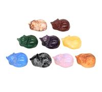 home decoration 1PC 1.2" Cute Sleeping Cat Statue Natural Stone Crystal Carved Animal Figurine Gemstone Crafts Home Decoration (Color : Mix Random Stones, Size : 5 PCS)