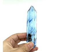 home decoration 1pc 100mm-110mm Natural Blue Smelting Point Crystal Wand Polishing Stone for Home Decoration Suitable for Home Room Decoration