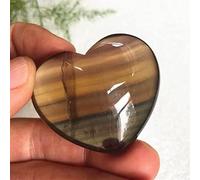 home decoration 1pc 40-50g Natural Yellow Fluorite Heart Shaped Quartz Crystal Stones Decoration Natural Stones and Crystals Beautiful Crystal (Size : 1pc)