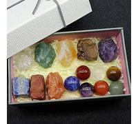 home decoration 1pc 7 Crystal Rough Stone Round Balls Gift Box Set Reiki Gemstone Collectibles Home Decor