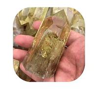 home decoration 1pc Gemstone Carving Wands Natural Yellow Citrine Quartz Point for Home Decoration 70-80mm