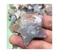 home decoration 1pc Hand Carved Natural Snowflake Agate Star Cherry Blossom Agate Star Shaped for Gift 2inch