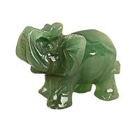 home decoration 1pc Lucky Elephant Fortune Green Jade Stone Craft Ornaments Feng Shui Figurine Home Office Decoration Crystal