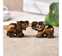 home decoration 1PC Natural Crystal Colorful Elephant Handcarved Animal Gem Natural Stone and Home Decoration DIY Gift,Opal,1pc (Color : Tigers Eys, Size : 1pc)