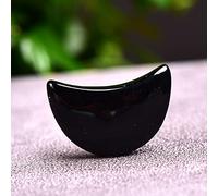 home decoration 1PC Natural Crystal Stone Moon-Shaped Polishing Gift for Home Decoration,Opal (Color : Obsidian)