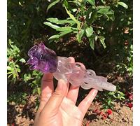 home decoration 1PC Natural Crystals Amethyst Flower Carving Statues Crafts Creative Christmas Gift Home Decoration