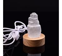 home decoration 1PC Natural Gypsum Column Tower Sculpture Crystal Craft Home Decoration Gift,White Gypsum,150-190g (Color : Light Chassis, Size : 150-190g)
