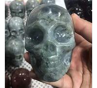 home decoration 1pc Natural Hand Carved Labradorite Quartz Skulls 300-400g for Reiki