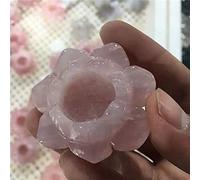 home decoration 1pc Natural Pink Quartz Hand Carved Rose Quartz Flower candlesticks Stone for Gifts 2inch
