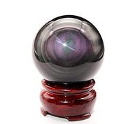 home decoration 1pc Natural Rainbow Black Obsidian Sphere Large Crystal Balls Stone 40mm-90mm for Decorative Suitable for Furniture Decoration (Color : 1pc 85mm)