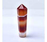 home decoration 1PC Natural Red Agate Crystal Pendant Stone Tower Crystal Home Decor Carnelian Gift,Pendant (Color : Crystal Point)