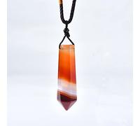 home decoration 1PC Natural Red Agate Crystal Pendant Stone Tower Crystal Home Decor Carnelian Gift,Pendant (Color : Pendant)