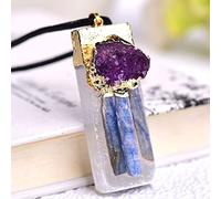 home decoration 1PC Natural Selenite Plaster Pendant Multiple Crystals Make Rock Specimen Stone Gifts Souvenir,Style (Color : Style)
