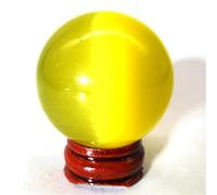 home decoration 1pc Natural Stone Yellow Cat Eye Sphere Crystal Ball 40MM-100MM for Decoration Suitable for Furniture Decoration (Color : 1pc 60mm)
