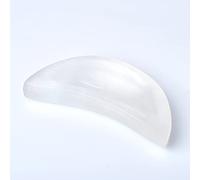 home decoration 1PC Natural t Crystal Plate Carved Crescent Stone White Gypsum Bowl Decoration Series Gift,Army Green (Color : Light Yellow)