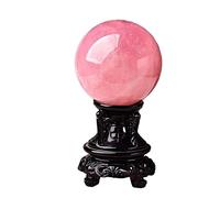 home decoration 1Set 8-9cm Natural Crystal Rose Quartz Ball Stone Pink Ornaments Ball Home Decoration (Size : Ball 80mm)