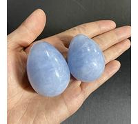 home decoration 2 pcs Natural Blue Celestine Egg Polished Stone Egg Crystal Reiki Quartz Stone