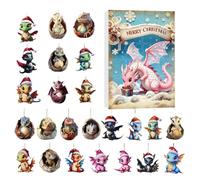 - Home Decoration 24 Days Dinosaur | Countdown Christmas with Dragon Toys | For Tree Window Office Car Shops Shelf Desk Garlands Holiday Children A