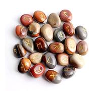 home decoration 25Pcs Natural Rune Ocean Jasper Divination Polychrome Runes Stone Crystal Set Gift Decor Beautiful Crystal