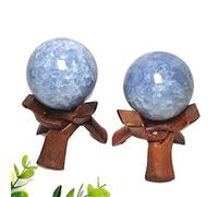 home decoration 2pc Natural Blue Celestite Ball Ore Stone Crystal Sphere Beautiful Crystal