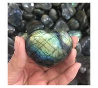 home decoration 2pcs Natural Polished Labradorite Hand Carved Heart-Shaped 80g Home Decoration Crafts Crystal