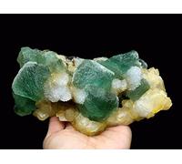 home decoration 3.9LB Rare Ladder-LIK E Green Fluorite & Calcite Crystal Specimen/China
