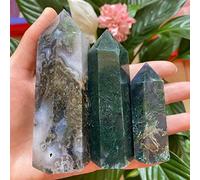 home decoration 3pcs Natural Water Plant Agate CrystalQuartz Obelisk Reiki Home Furnishings Room Decoration Gemstones 8-10 Cm Decoration Crystal