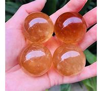 home decoration 40MM Natural Citrine Calcite Quartz Crystal Sphere Ball Gemston 4pcs Great Choice for Home Decoration