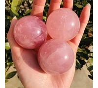 home decoration 4cm Natural Crystal Quartz Ball Rose Decoration Home Reiki Ore Great Choice for Home Decoration (Size : 3pc)