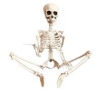 Home Decoration 5. 4Ft/ 170cm Posable Halloween Skeleton, Full Body Life Size Skeleton with Movable Joints for Indoor Outdoor Halloween Decorations, Party Props 1Pcs Halooween Car (White, 90cm)