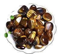 home decoration 50g 15-30mm Size Polished Natural Quartz Granular Tiger Eyes Crystal Stone Home Decor Flowerpot Decoration)(Color:Tiger Eye Stone)