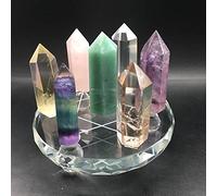 home decoration 7 Star Wand Points Quartz Crystals Stones Wand Points Obelisk Home Decor fengshui Crafts for Gifts Gift (Size : Large stand)