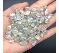home decoration 8-12mm Titanium Rainbow Aura White Quartz Crystal Stone Moonstone Gravels Decoration Stones and Crystals 50g Gift