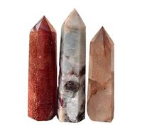 home decoration 80-100mm Natural Stones Crystals Point Tower Plum 3 Color Quartz Stone Ore Obelisk Home Ornaments Beautiful Crystal