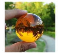 home decoration Amber Asian Rare Natural Quartz Magic CrystalBall Sphere 40/50/60mm Baoding Ball Semi-Precious Stone Jade Exorcise Evil Spirits Money Drawing Jaspery Natural Crystal (Size : 60mm)