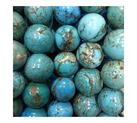 home decoration Balance Natural Gemstone Green Turquoise Beads Genuine Natural Stone 4 6 8 10 12MM Bracelet Fit DIY Charm Beads for Jewelry Making Hubei Lucky Stone Crystal (Size : 8mm)