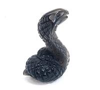 home decoration Beautiful Natural Stone Carving Cobra Sun Blue Pattern Fluorite Gift Home Decoration Against Darkness Crystal (Color : Black Fluorite)