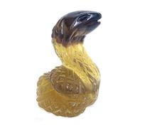 home decoration Beautiful Natural Stone Carving Cobra Sun Blue Pattern Fluorite Gift Home Decoration Against Darkness Crystal (Color : Yellow Fluorite)